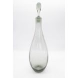 20th Century Danish glass; A Kastrup Hommegaard glass decanter with stylish tear drop like