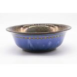 Royal Lancastrian: Richard Joyce for Pilkington lustre bowl decorated with floral to inside and blue