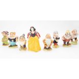 Beswick: Snow White and the seven dwarfs set consisting of Doc, Grumpy, Bashful, sleepy, Sneezy,