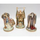 Minton 'The Arthurian Legend', a set of three boxed limited edition figurines: 'Guinevere and the