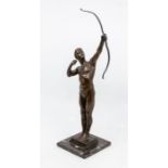 Paul Schmidt-Felling (1835-1920), An Art Nouveau bronze of an Archer stretching a bow, wearing a