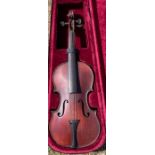 A  full size 19th cent French factory violin probably JTL no label no cracks