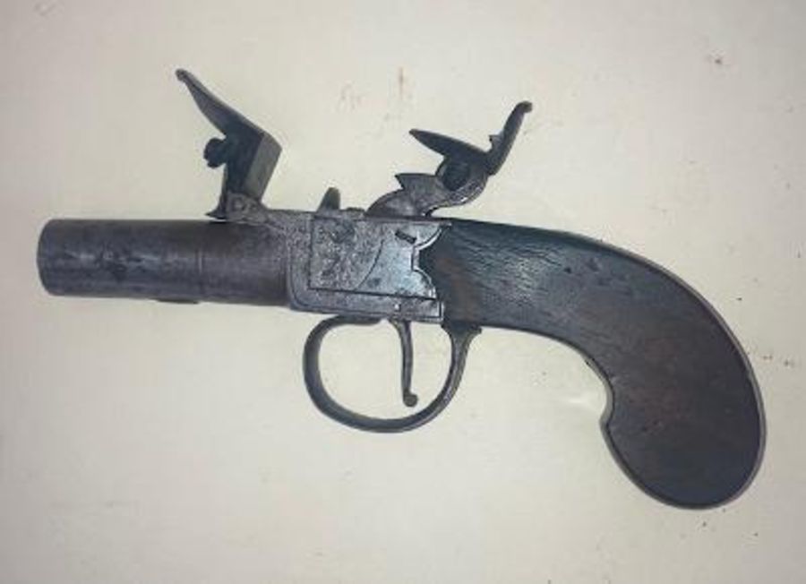 AN 18th cent Flintlock pistol stamped London with makers mark - Image 2 of 2