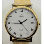 An Omega de Ville gold plated gentleman's quartz wristwatch, having signed white circular Roman