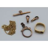 A collection of 9ct gold and 375/9ct stamped jewellery, total weight approximately 22.2 grams.