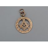 A 9ct gold openwork Masonic medallion, dated 1916, 3gm
