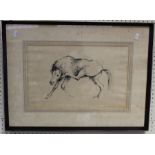 John Rattenbury Skeaping R A ( British 1901-1980) A horse scratching her ear with hind leg. Pen