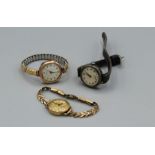 Three ladies early 20th century wristwatches comprising a Buren Grand Prix in 9ct gold with gilt