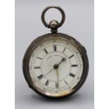 A Marine chronometer silver pocket watch marked for Chester