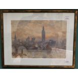 Herbert Menzies Marshall RWS ( 1841-1913) A view of the Thames. Watercolour, signed lower right,