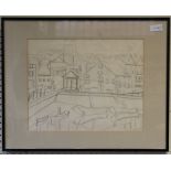 Roy de Maistre (1894-1968 Australian/ British) View of a French Port, pencil on paper, 28 x 35cm,
