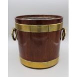 A 19th century brass bound mahogany wine cooler, with lead lined interior and twin wreath cast