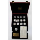 2002, The Queens Golden Jubilee, set of thirteen silver proof collection, denomination 50p