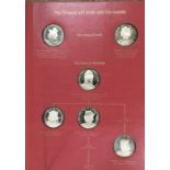 The Kings & Queens of England Sterling Silver Medallic Set in Original Presentation Folder. 43