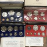 Proof Part Silver Coin Sets of Jamaica 1977 Year Set, Papua New Guinea 1977 Year Set, Barbados