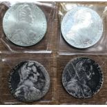 Four Austrian Maria Theresia Silver trade Coins all S.F strikes.