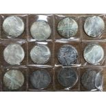 Collection of 12 Austrian Mireya Theresia Silver S.F trade dollars.