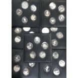 Hallmarked Sterling Silver Medallic British Birds Set of 35 Medals of Approx 66g each (2.31kg) in