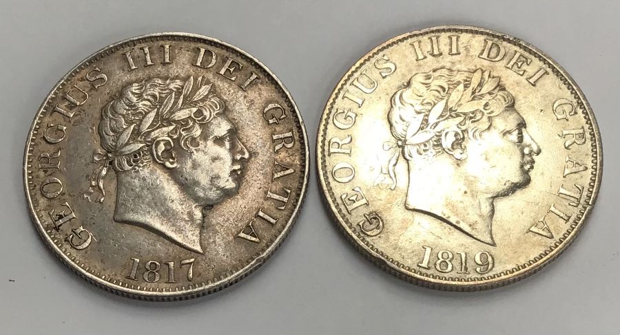 George III 1817 & 1819 Half-Crown.