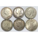 Collection of British Crowns of 1893LVI, 1895LIX, 1935, 2 x 1937 and an Austria Maria Theresia S.F