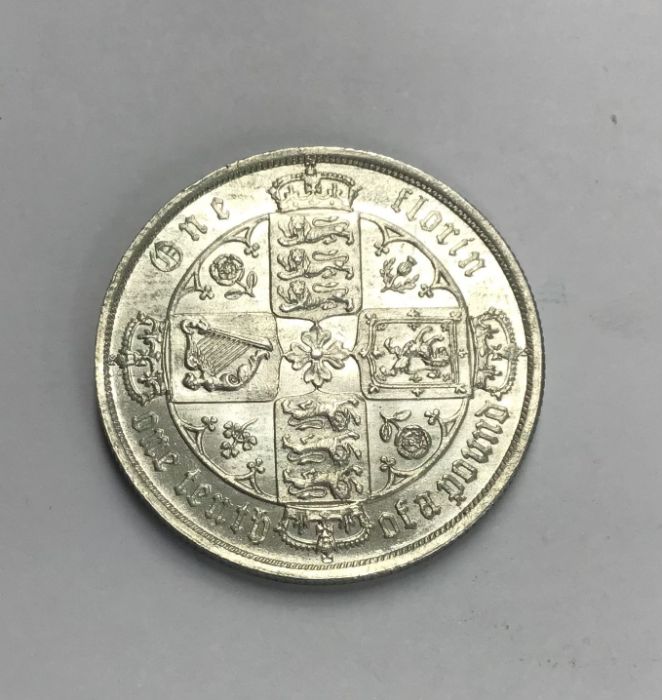 Victorian 1886 Gothic Florin. - Image 2 of 2