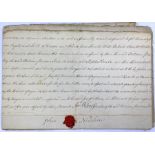 Slavery. Manuscript indenture on laid paper, Jamaica, 13 February 1805, concerning "a negroe Slave