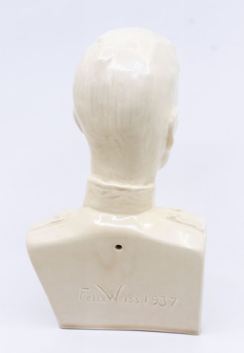 A Beswick creamware bust commemorating George VI, by Felix Weiss, impressed name and dated 1937 to - Image 2 of 3