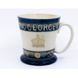 A Moorcroft commemorative mug, celebrating George VI & Queen Elizabeth Coronation, May 1937,