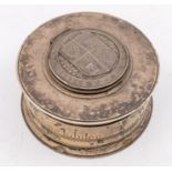 A George V Silver Jubilee commemorative ink well, of circular shape, inscribed around the