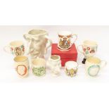 A Collection of commemorative cups, mugs, beakers, including Dalton Burslem, Queen Victoria