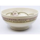 A Moorcroft commemorative bowl, celebrating the coronation of Edwards VIII 1937, the inside tube