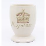 A Moorcroft Pottery 1937 commemorative footed beaker, impressed backstamp and signature to base,