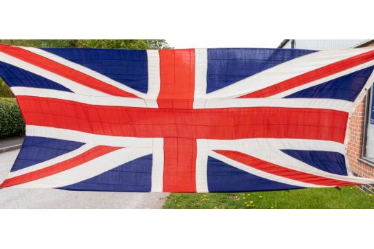 A large Union Jack flag, 384cm x 190cm - Image 1 of 2