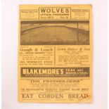 Football: A Wolverhampton Wanderers (Wolves) v. Blackpool, First Division, football programme,
