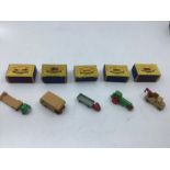Matchbox Moko Lesney early die cast boxed vehicles; to include No 1 Green fine  Tractor( excellent