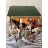 Julip Model Horses and stable 1960s ; Very difficult to find a surviving set from the 1960s and made