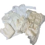 Antique babies' clothing to include 1910s corded cotton summer  with broderie anglaise trim, a