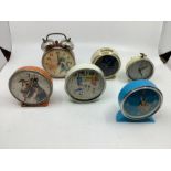 Dog, football and Blue cat clock vintage retro novelty alarm clocks selection (6)