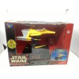 Vintage Star Wars with box toy ; Naboo Starfighter wake-up system boxed toy( makes sounds and moves)