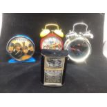 *** to be re offered in sale 29/6/23*** Novelty Alarm vintage clocks; Beatles interest ; includes