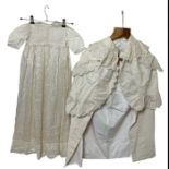 Antique babies and younger children's clothes to include a christening cape in fine cream wool
