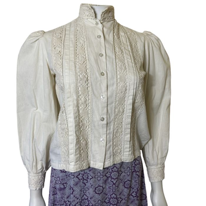 1970s and early 1980s Laura Ashley made in Wales pieces to include two edwardian style blouses, a - Image 3 of 4