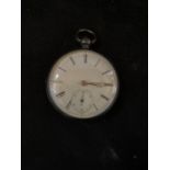 Silver hall marked pocket watch.