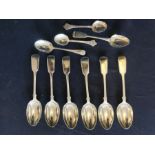 A quantity of sterling silver spoons approximately 11.8ozt together with a quantity of silver plated