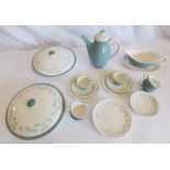 A demitasse Royal Doulton April Showers pattern D6435 coffee / dinner part set C1950's, consisting