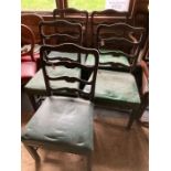 *****CHARITY***** 10 leather effect chairs 5 ladder back , 5 balloon back for restoration