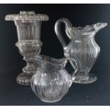 A Large collection of glass to include a Georgian style jug, flower / posy vases, fruit bowls, set