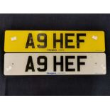 Registration Number A9 HEF on retention certificate
