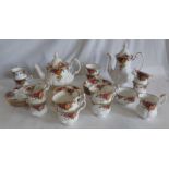 A Royal Albert Old Country roses tea set for six and a coffee set for six to include a coffee jug
