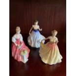 3 Royal Doulton Figurines, Jayne HN4210, Alexandra